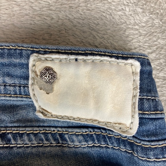 Silver Jeans Co‎ Aiko Capri Jeans Women's W28 Blue Denim Embellished Pockets - Picture 7 of 16